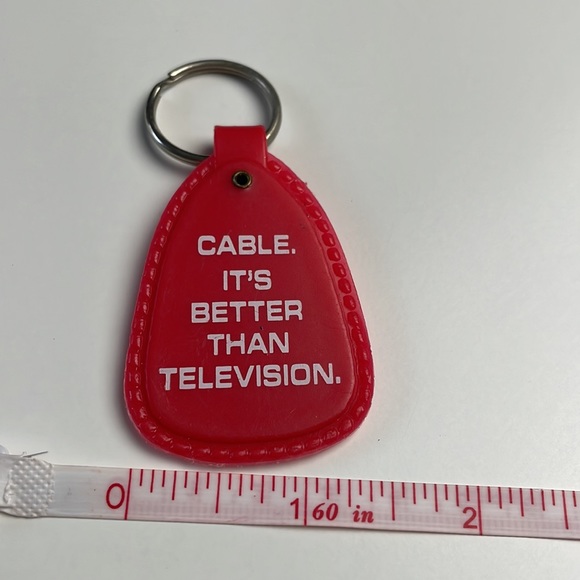 Vintage 80’s Comcast Cablevision TV Cable Provider Keychain Key Ring Promotion - Picture 3 of 4